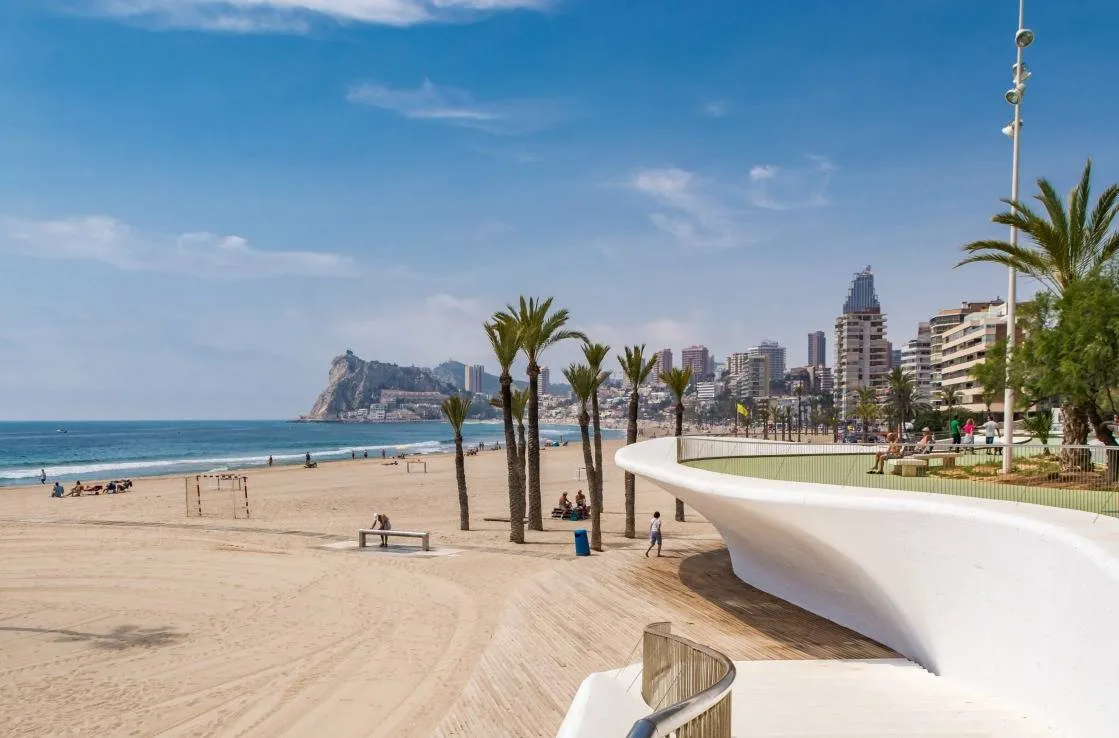Poniente beach in Benidorm.